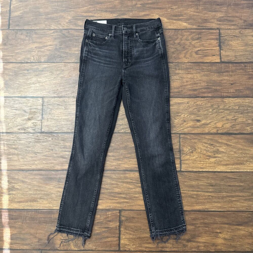 GAP Jeans Womens 25/0R Washed Black Cigarette High Rise Stretch Denim Skinny Leg
